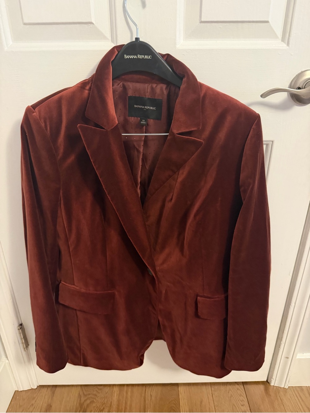 Banana Republic Women's Velvet Blazer - Merlot sz 12